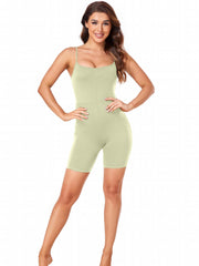 Solid Workout Cami Jumpsuit Sports Bodysuit Women's Activewear