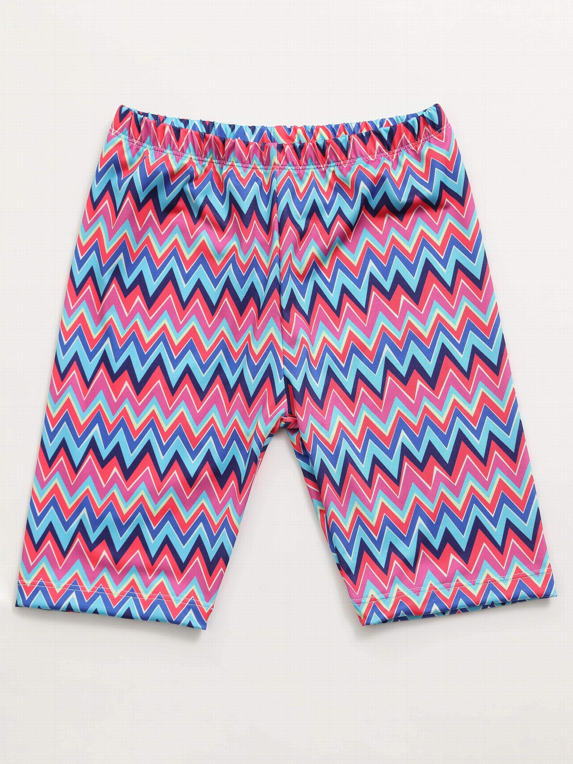 Toddler Girls Geometric Pattern Dance Shorts Breathable Stretchy