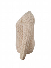 Hollow Out Long Sleeve V Neck Jumper