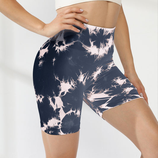 High Waist Tie Dye Yoga Shorts for Women