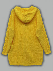 Cable Long Sleeve Hooded Jumper With Pockets