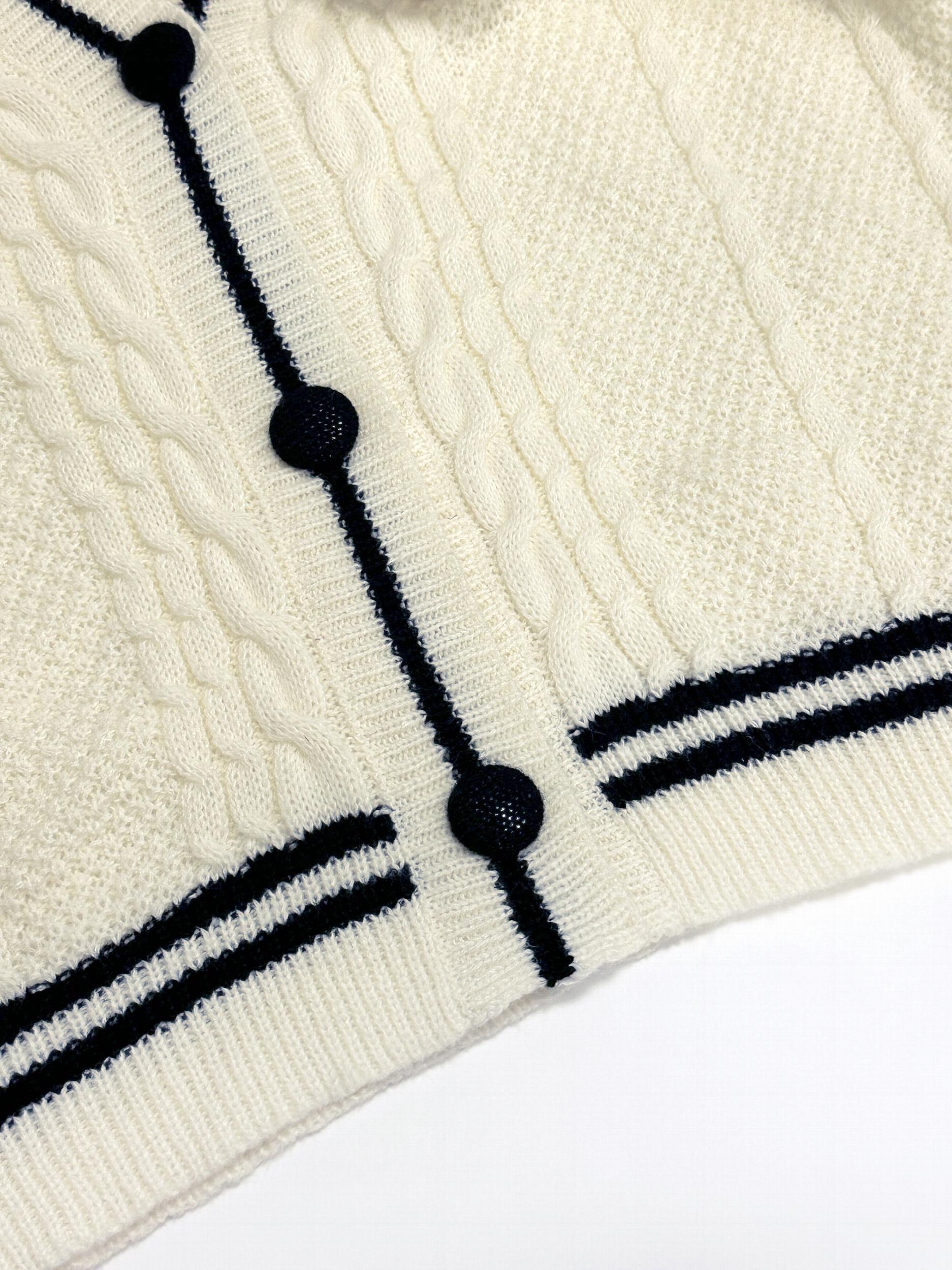 Star Embroidered Contrast Trim Cardigan Long Sleeve Casual Fall Winter