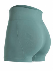 Solid High Rise High Stretch Yoga Shorts