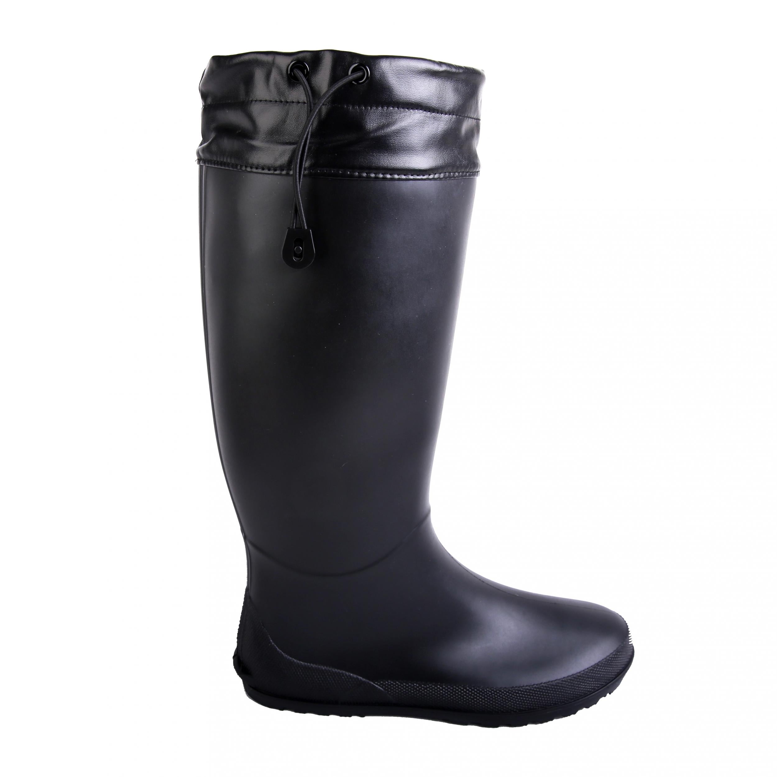 Waterproof PVC Round Toe Flat Rain Boots Lightweight Comfortable Foldable