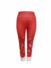 Plus Size Snowflake Print Top & Leggings Set