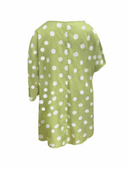 Polka Print Casual Dress Round Neck