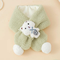 Girls Plush Bear Neck Scarf for Winter Christmas