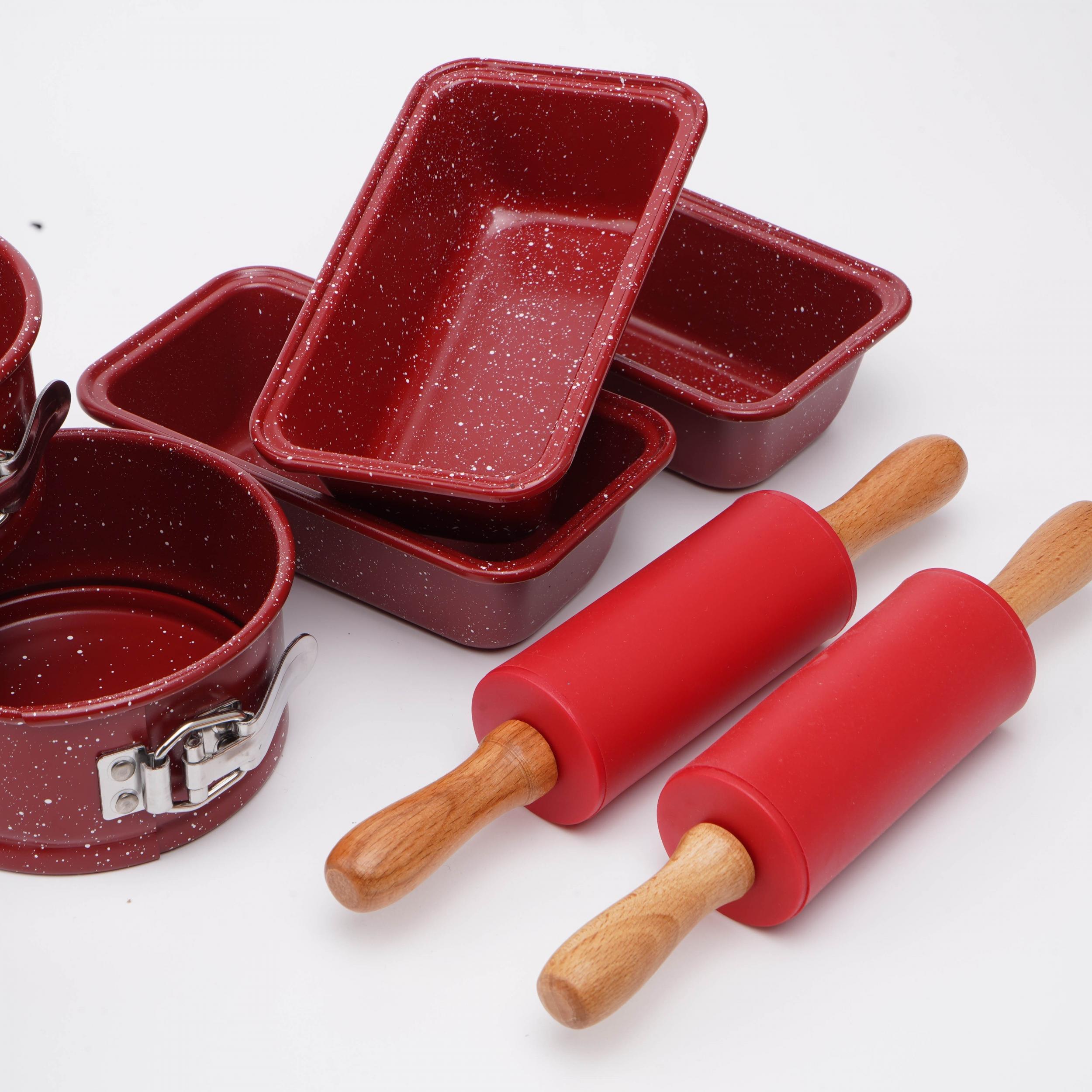 Nonstick Extra Small Bakeware Set with Toast Mold & Silicone Rolling Baking Tool