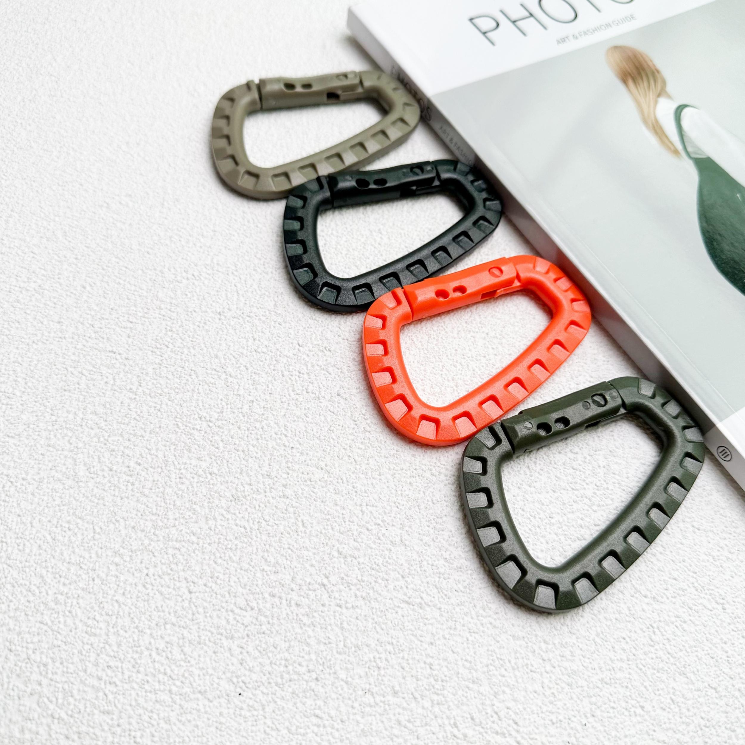 4pcs Lightweight D Shaped Keychain Buckle for Camping Hiking