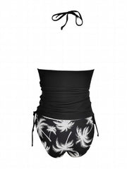 Coconut Tree Halter 2 Piece Tankini Swimsuit