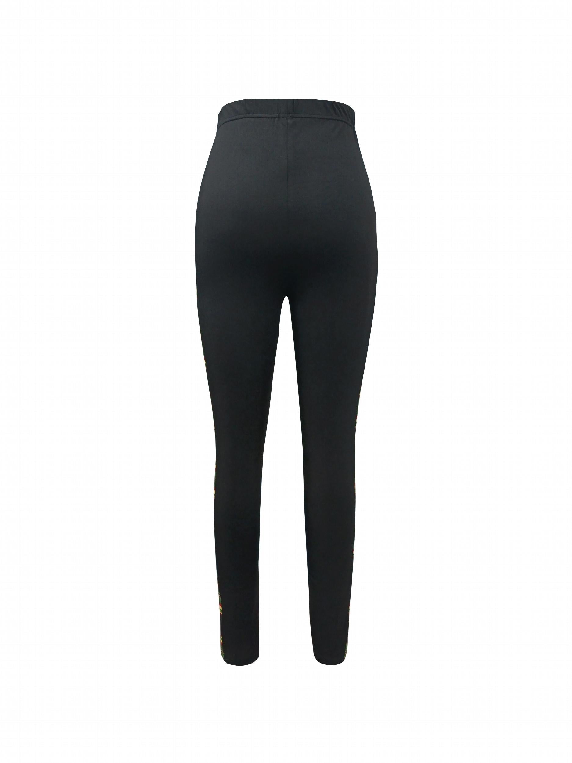 Side Paneled Skinny Leggings High Waist Stretchy Leggings