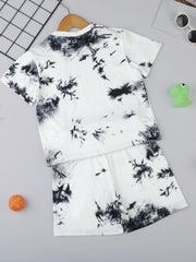 Boys 2pcs Marble Tie dye T shirt & Shorts Set