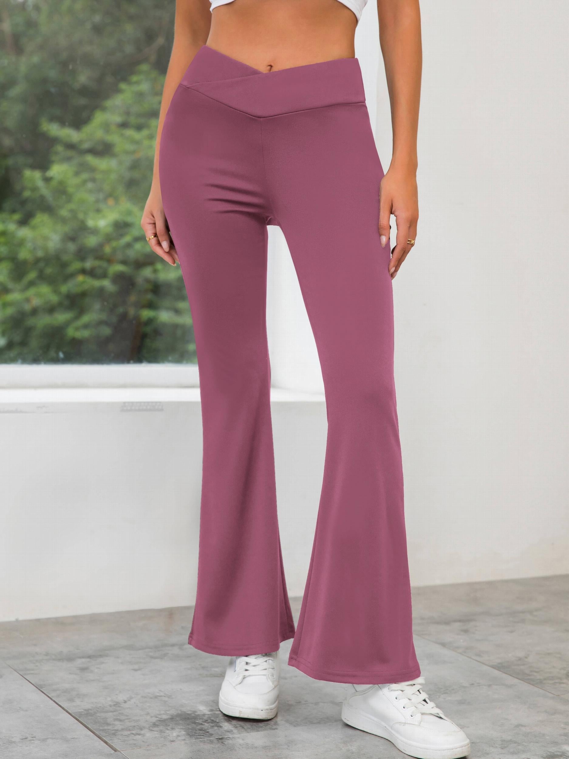 High Waist Flare Pants Casual Flare Leg Pants Women's Clothing