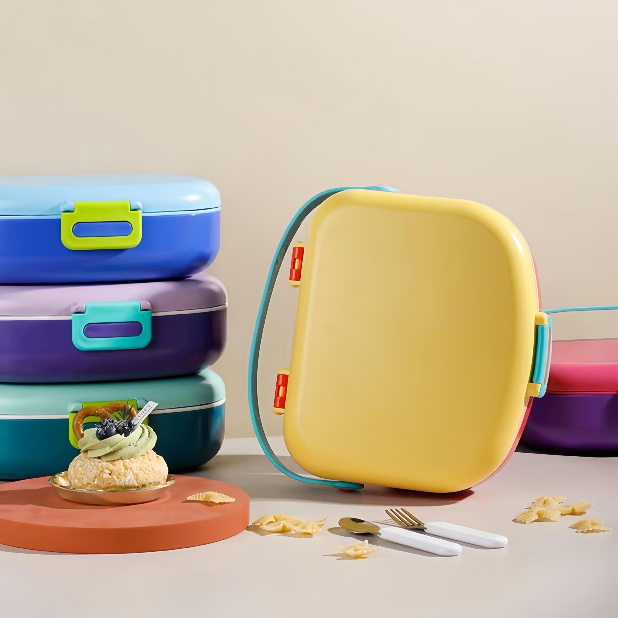 Portable Bento Box 4-Compartment Leakproof Lunch Container for School and Work