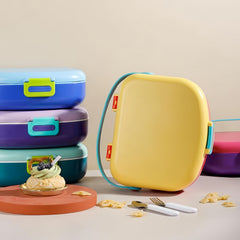 Portable Bento Box 4-Compartment Leakproof Lunch Container for School and Work
