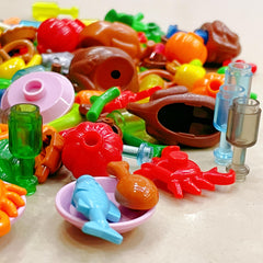 Urban Food Building Blocks Chicken Hot Dog Seafood DIY Toys
