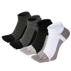 4 Pairs Toe Socks Ankle Cotton Low Cut Athletic Running Five