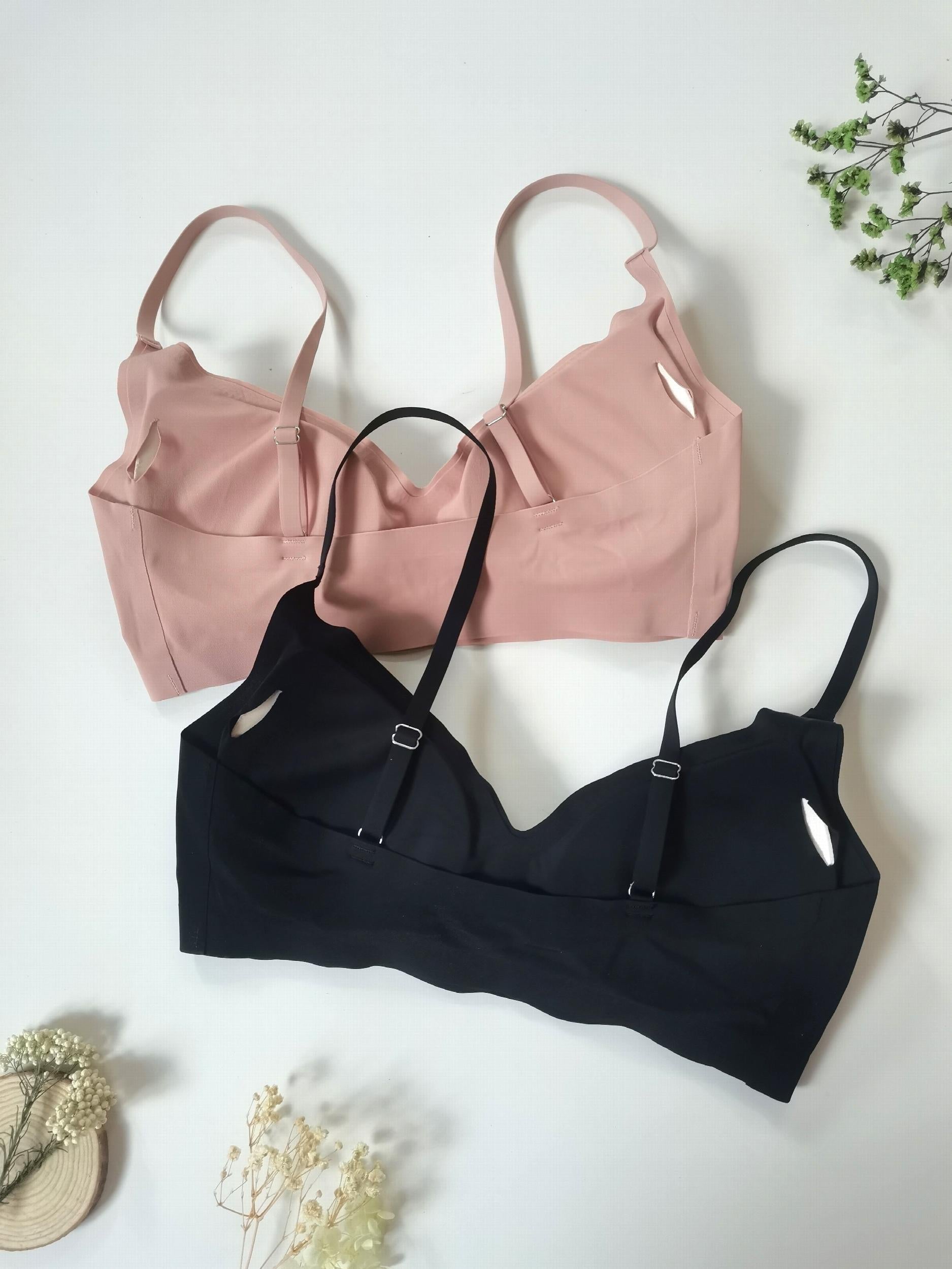 2pcs Seamless Wireless Bras Comfy & Breathable Intimates Bra