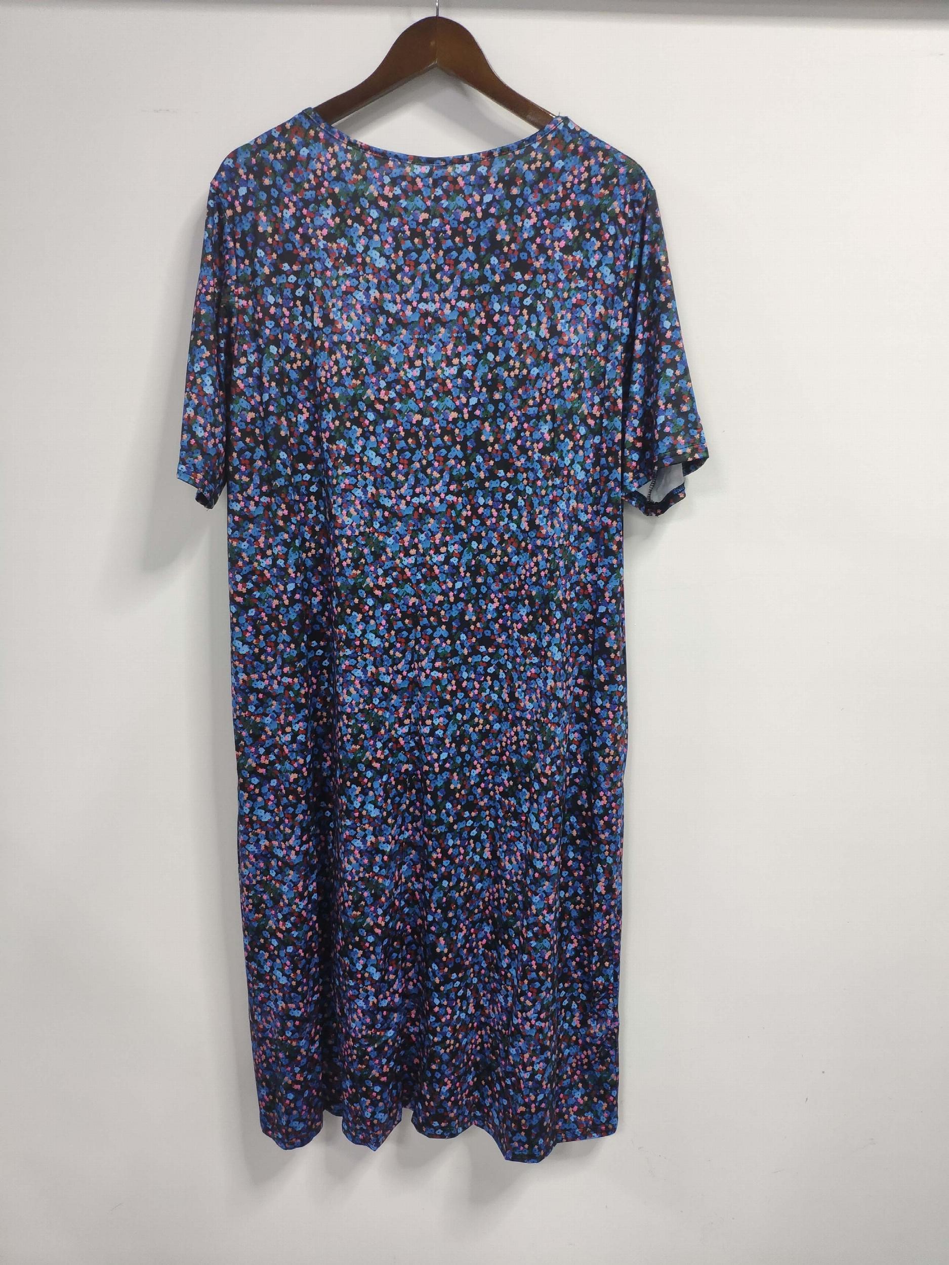Casual Dress Women's Floral Print Tee Dress With Pockets