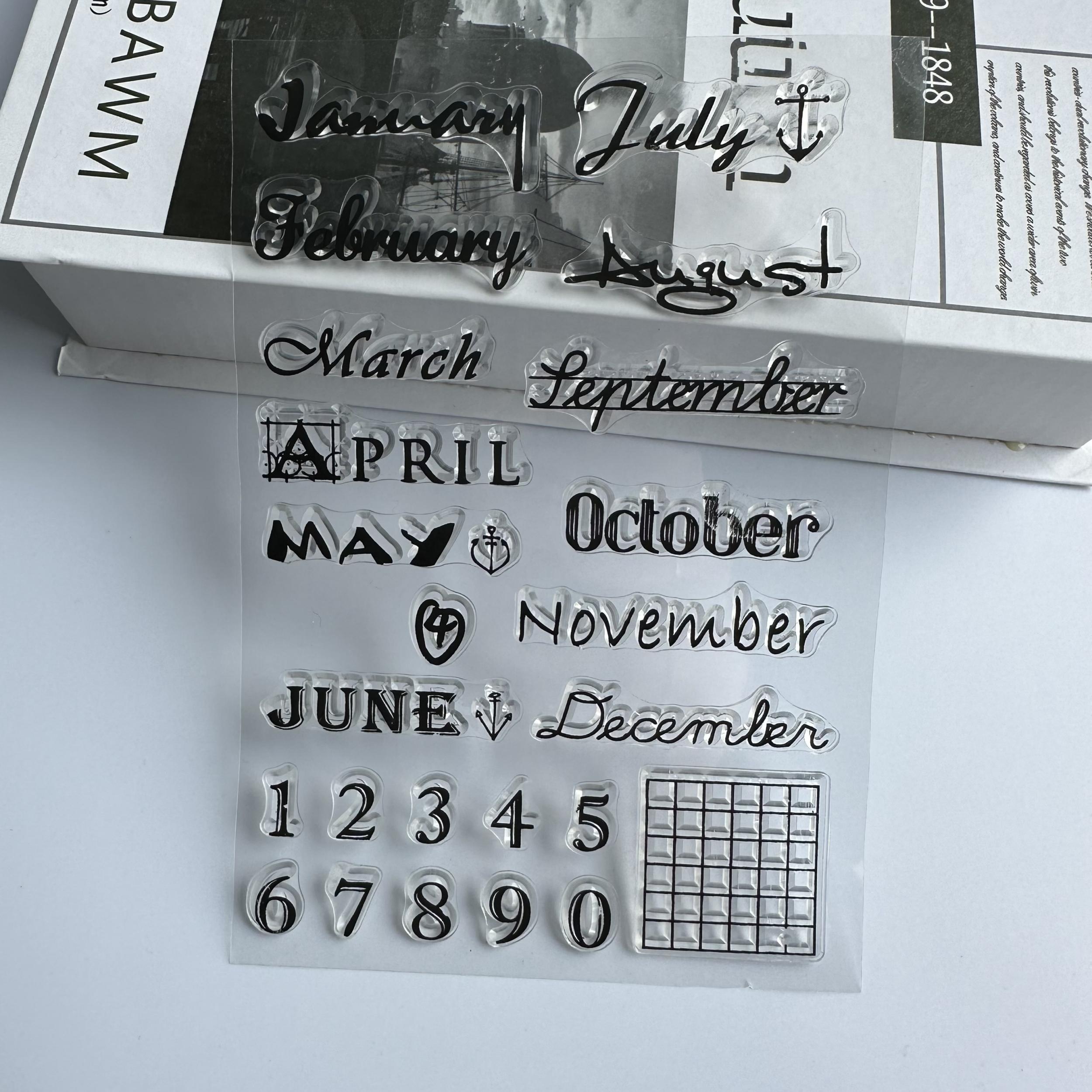 English Calendar Clear Stamp Seal for Card Making DIY Crafts