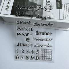 English Calendar Clear Stamp Seal for Card Making DIY Crafts