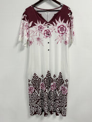 Women's Floral Print Casual Dress with Pockets