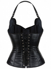 Punk Halter Corset Top Lace Up Tummy Control Slimmer Underwear