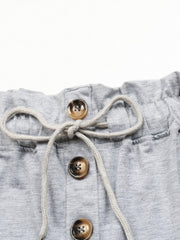 Solid Drawstring Shorts Casual Button Front Shorts For Spring & Summer