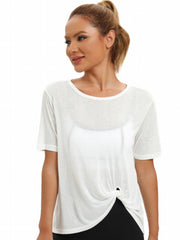 Women's Sports Yoga Short Sleeve Crew Neck T Shirt