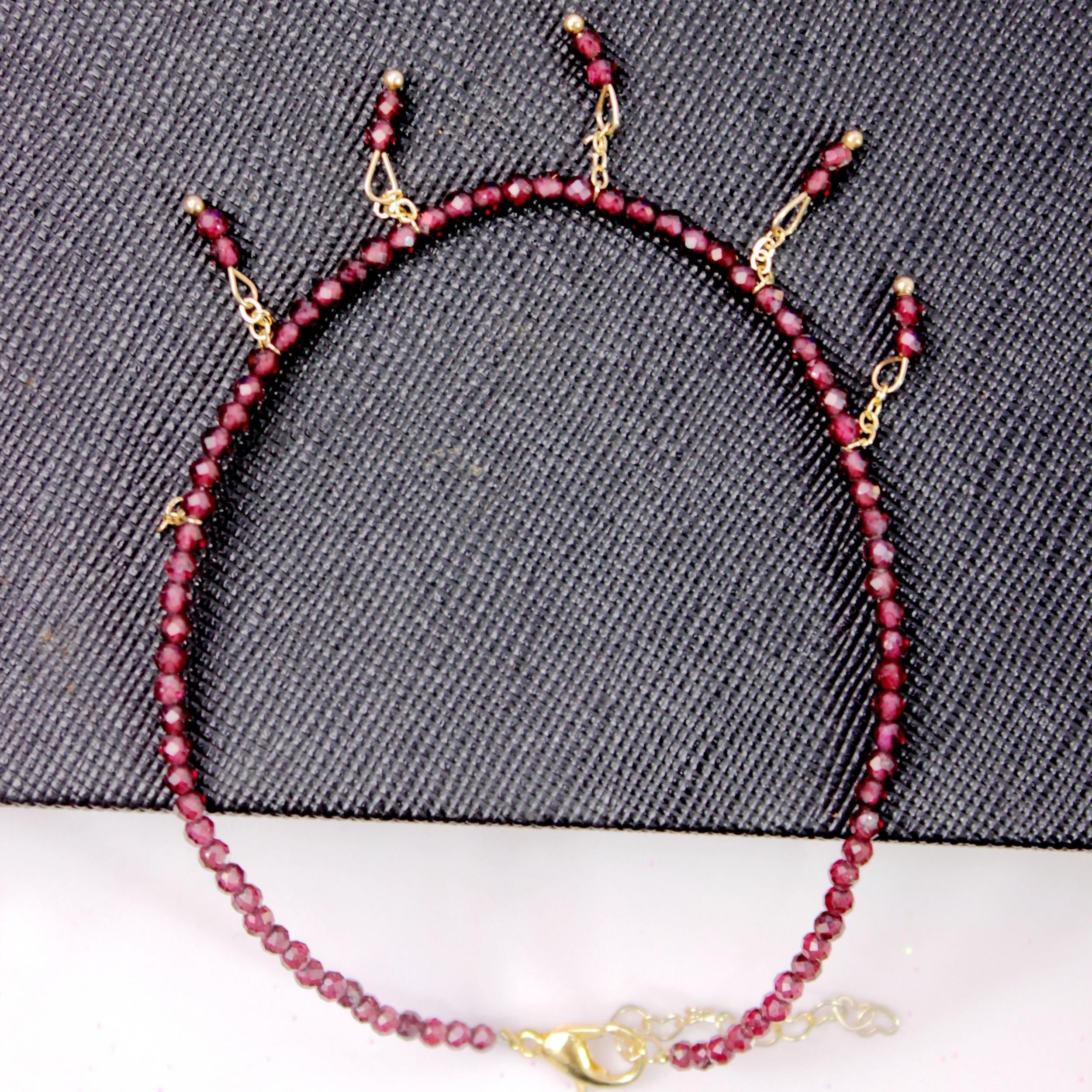 Natural Stone Amethyst Tourmaline Lucky Anklet Beaded Anklet For Kids