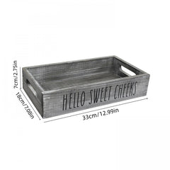 Toilet Wood Decorative Box Tissue Storage Antique Wooden Bathroom Holder