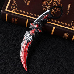 Mini Sword Keychain Alloy Weapon Model Unsharpened Blade Pendant Collectible