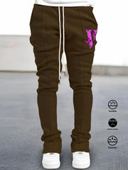 Men's V Print Bell Bottom Pants Hip Hop Joggers