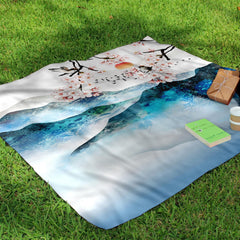 Ink Painting Print Outdoor Camping Picnic Mat Lightweight Waterproof Sandproof