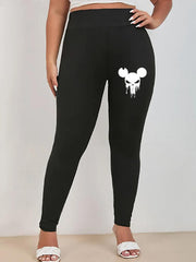 Graphic Print High Rise Skinny Leggings