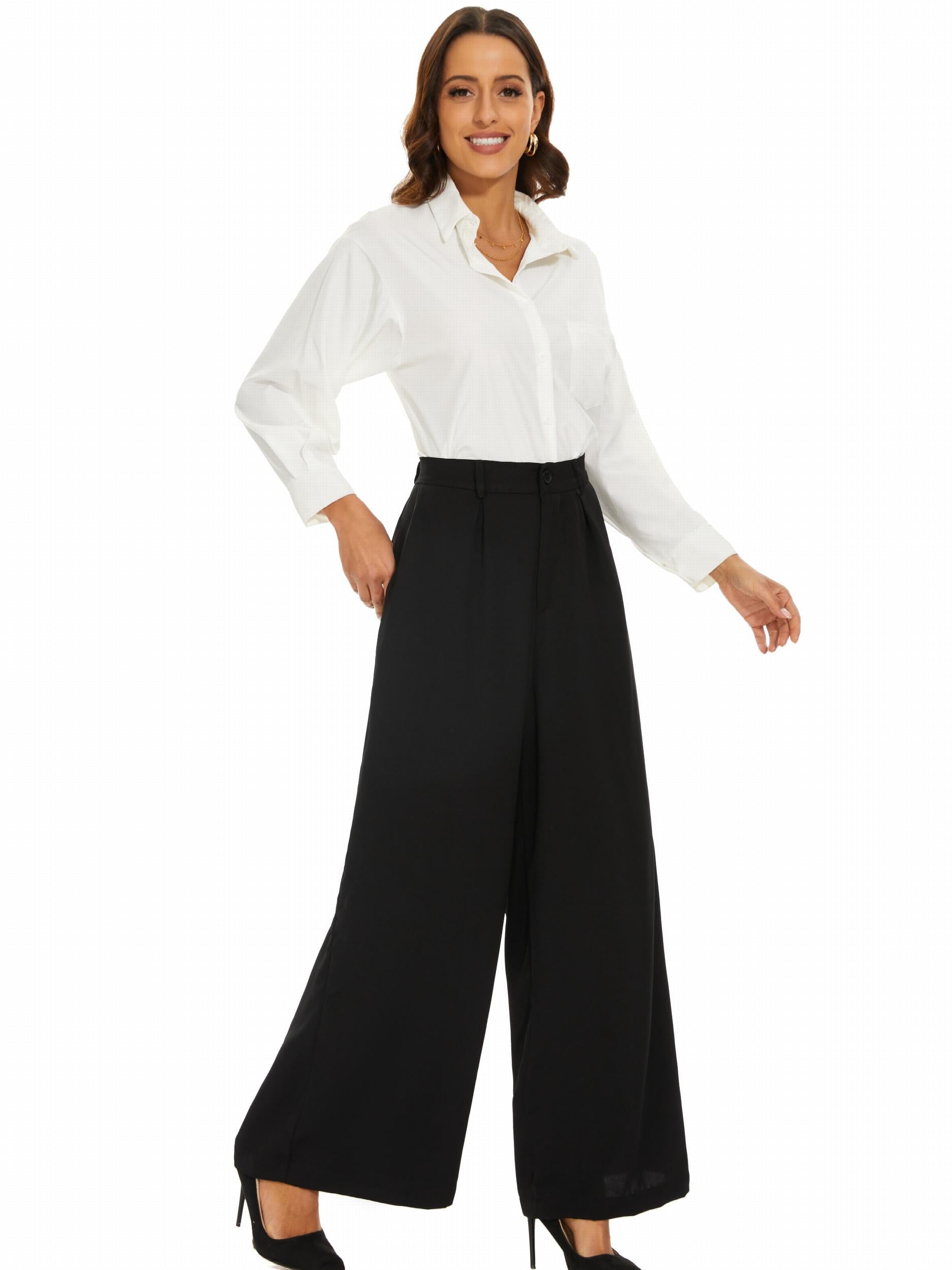 Wide Leg Pants High Waist Casual