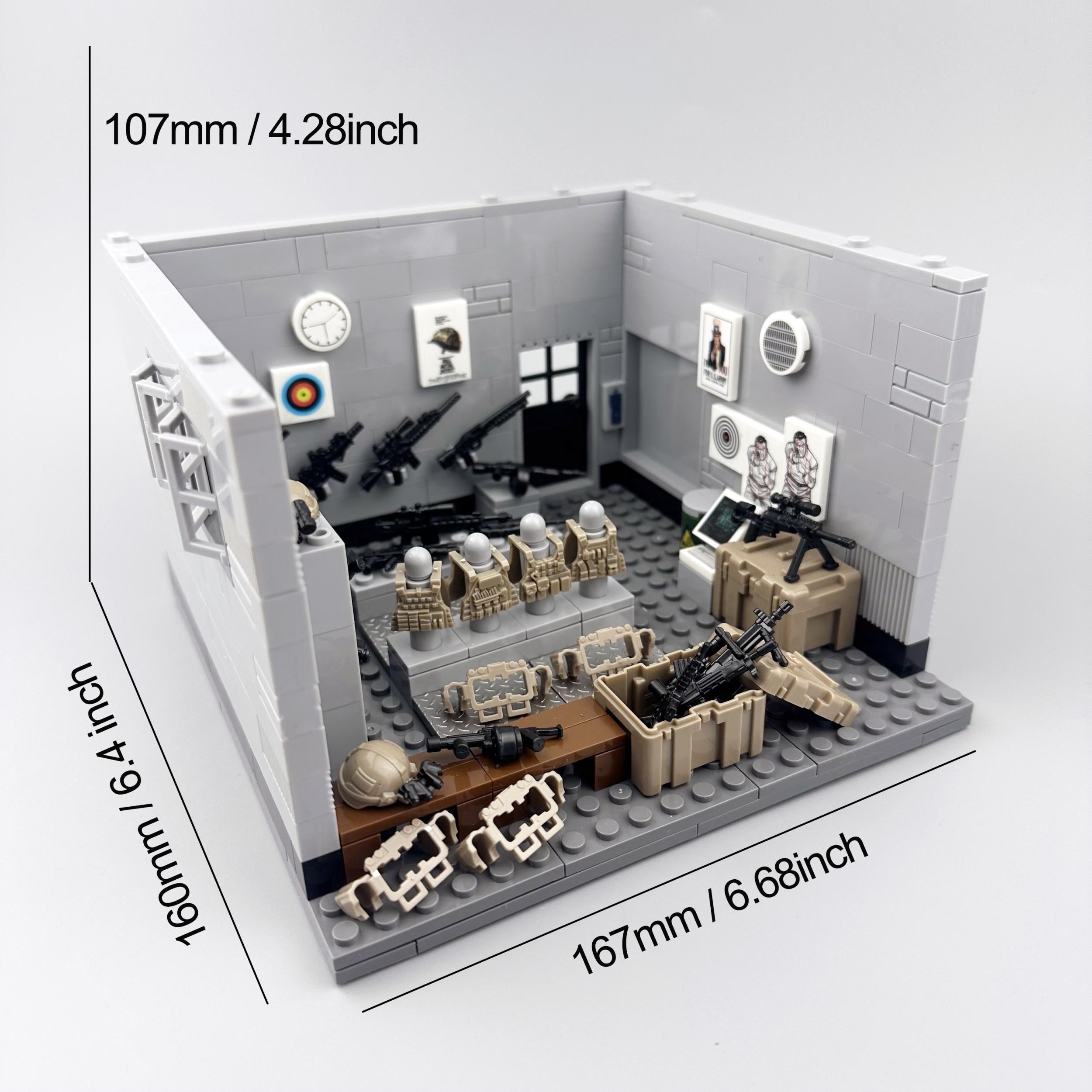 294pcs Military Building Blocks Set Creative Construction Toy for Kids Gray