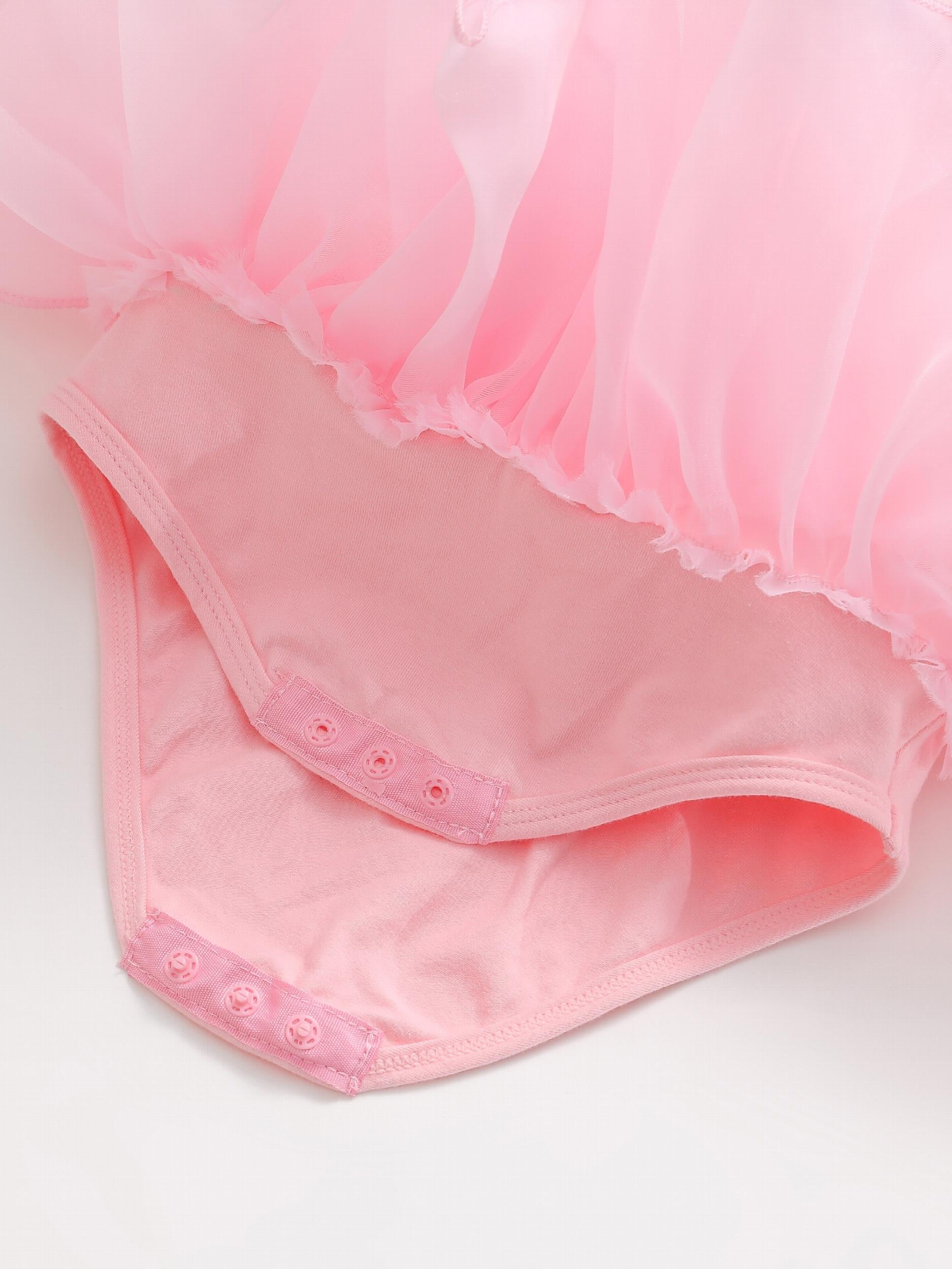 Girls Bow Tutu Patchwork Cami Dress Ballet Dance Leotard