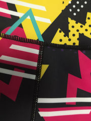 Geometric Pattern Yoga Shorts High Waist Workout Biker Shorts