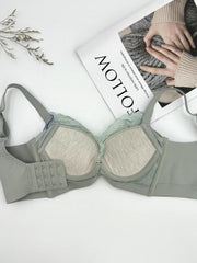 Plaid Lace Push Up Bra Breathable Intimates Women's Lingerie