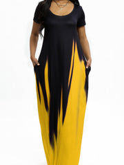 Ombre Print Maxi Dress With Pockets