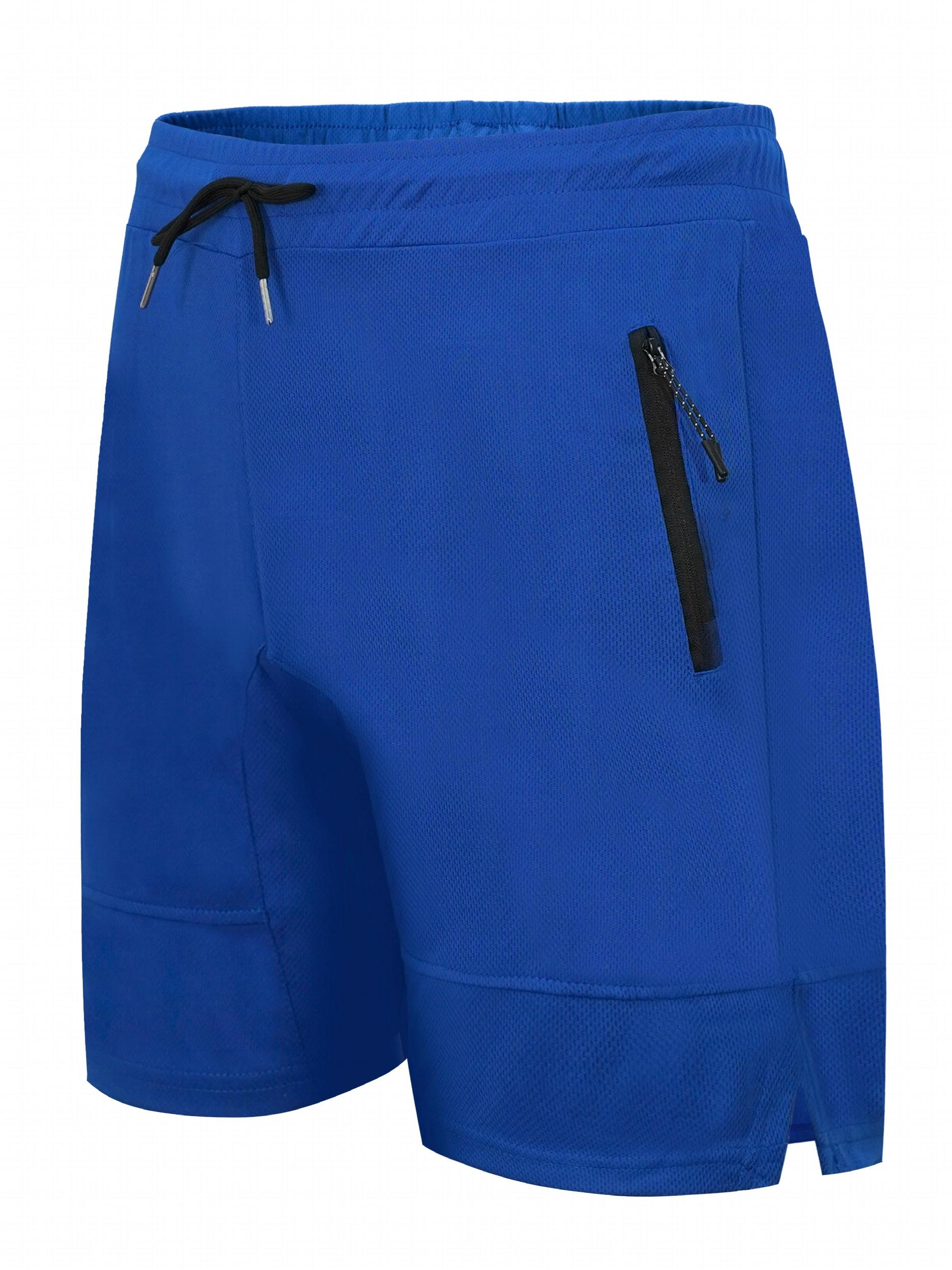 Men's Casual Active Zipper Pockets Shorts Stretch Waist Sports Shorts