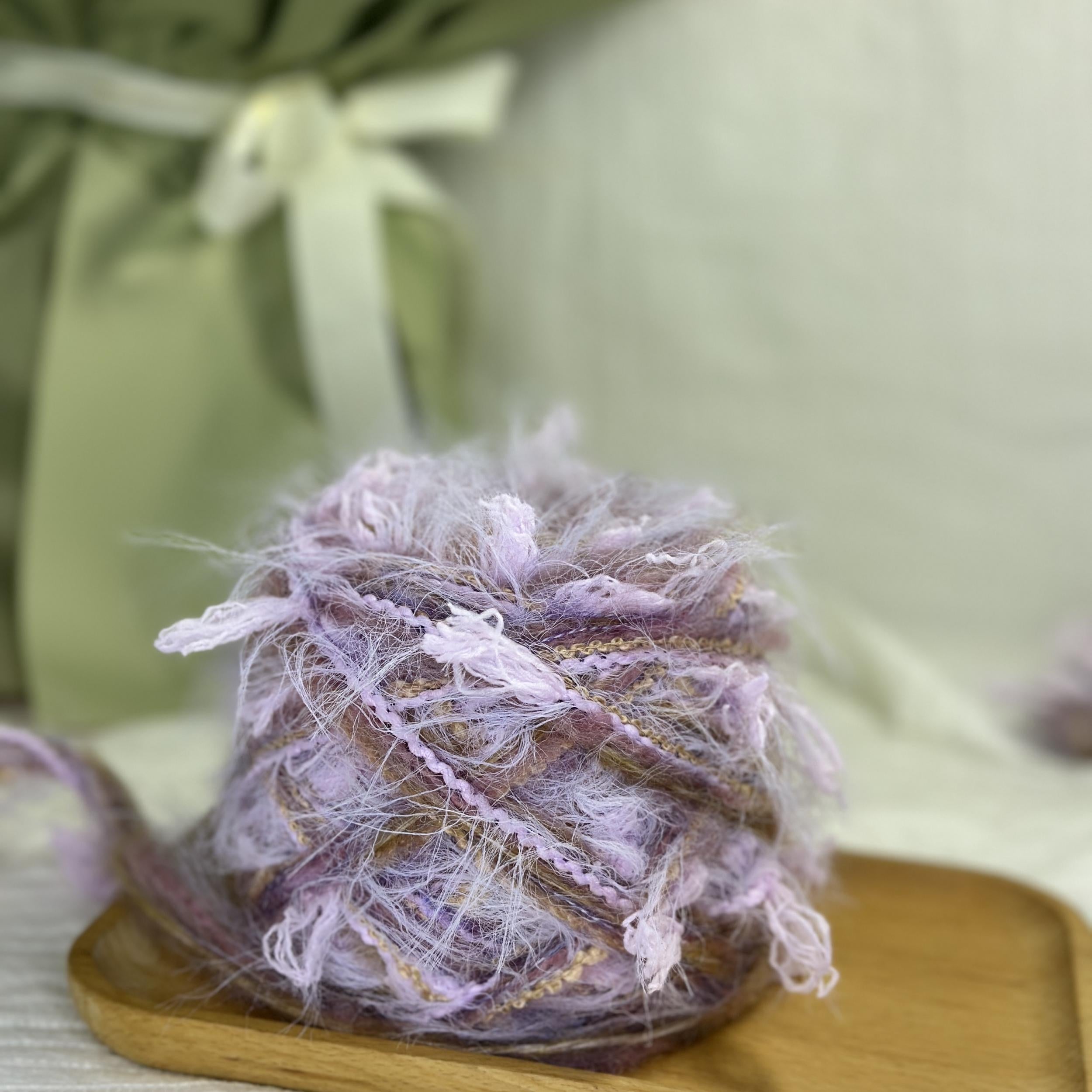 DIY Hand Mixed Line Mohair Yarn For Knitting Crochet Tassel Blend Yarn 50g
