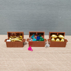Deluxe Treasure Chest Building Blocks Set with Golden and Silver Gems