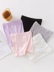 5 Packs Girls Ribbed Modal Underwear Shorts