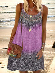 Floral Print Cami Dress Ethnic Style Sleeveless Dress For Spring & Summer