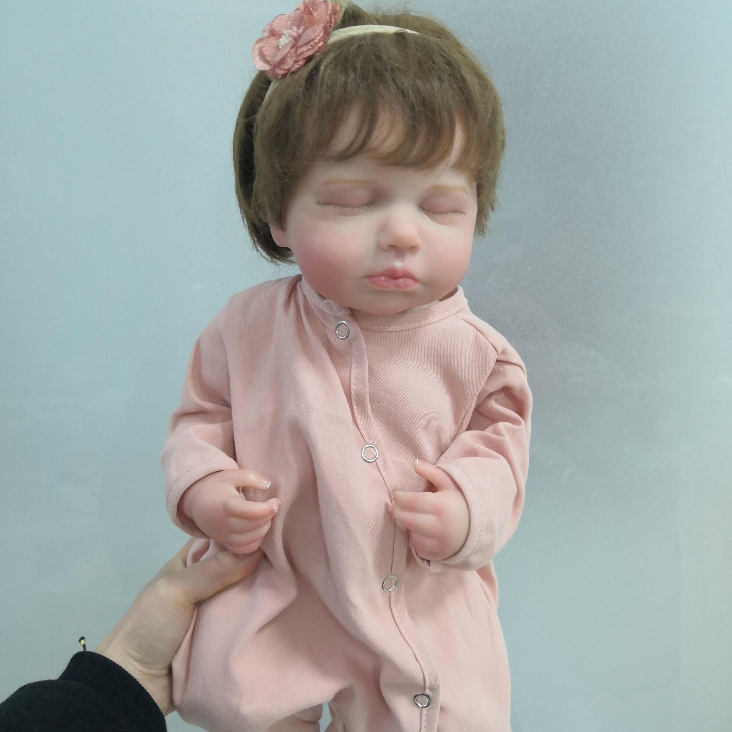 20in Full Body Silicone Reborn Toddler Girl Doll With 3D Skin Tone
