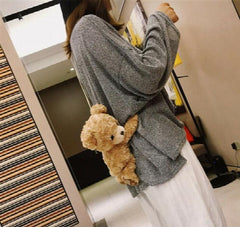 Funny Girls Smile Bear Plush Doll Lolita Handbag