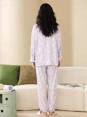 Fruit Print Pajama Set Long Sleeve Top & Pants Women's Loungewear