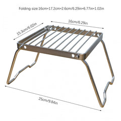Foldable Stainless Steel Camping BBQ Grill Portable Stove Bracket